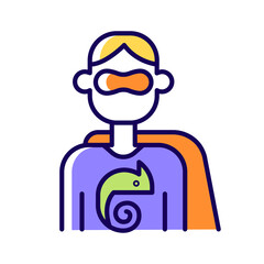 Adaptability RGB color icon. Ability to handle change. Flexibility and adaptation. Adjust to new conditions, environment. Learn and transform. Isolated vector illustration. Simple filled line drawing