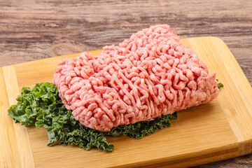 Raw pork minced meat for cooking