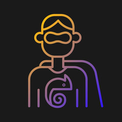 Adaptability gradient vector icon for dark theme. Ability to handle change. Flexibility, adaptation. Learn, transform. Thin line color symbol. Modern style pictogram. Vector isolated outline drawing