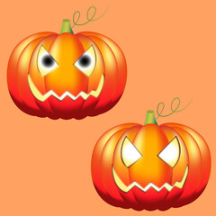 two halloween jack o lanterns