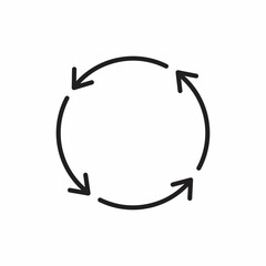 Recycling line icon. Recycle and refresh, rotation symbol.