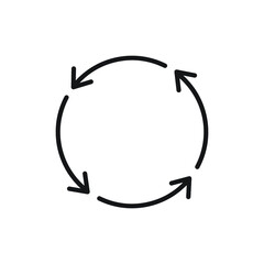 Recycling line icon. Recycle and refresh, rotation symbol.