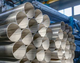 Stack of steel pipes