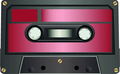 audio tape on white background
