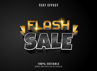 modern silver gold flash sale template editable text effect