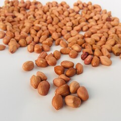 Peanuts without skin are fresh and raw.