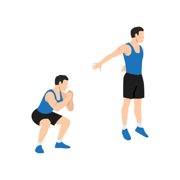 Person performing jump squats with proper form