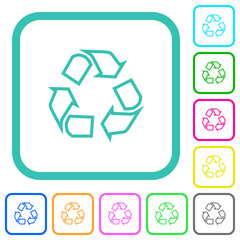Recycling outline vivid colored flat icons