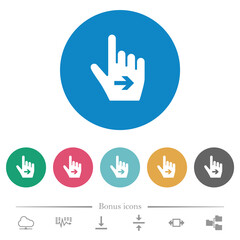Hand cursor right solid flat round icons