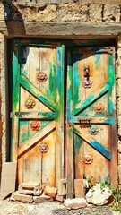 Old and very beautiful door of an old house