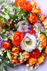 greeting card design. bouquet of roses on a white background.