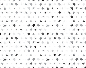 Seamless pattern with gray stars on a white background	