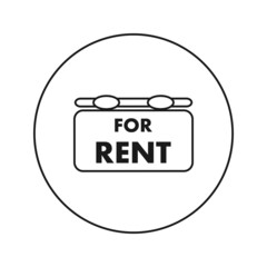 For rent. Icon. Vector. Flat . Thin line.