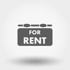 For rent. Icon. Vector. Flat . Silhouette.