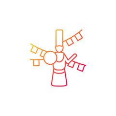 Losar celebration gradient linear vector icon. Tibetan New year. Traditional festival of prayers. Masked dances. Thin line color symbol. Modern style pictogram. Vector isolated outline drawing