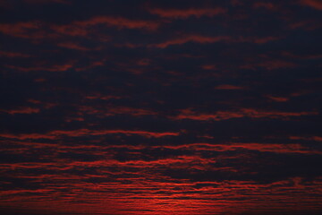 crimson dawn with relief clouds