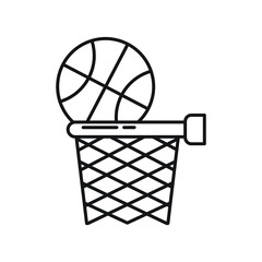 Net, ball icon. Simple line, outline elements of basketball