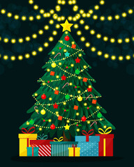 christmas tree with gifts