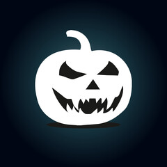 Scary Halloween pumpkin smile for party night. Close up view of scary Halloween pumpkin.