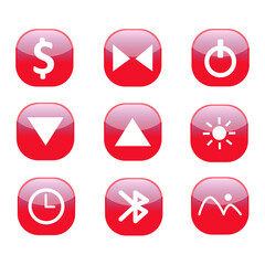 3d red button icon symbol illustraton
