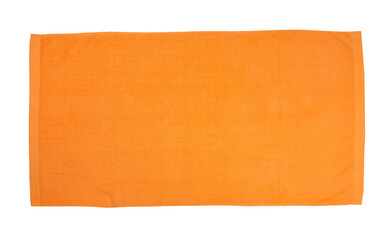 Plakat Orange beach towel isolated on white, top view