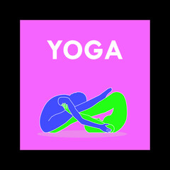 yoga pose gesture flat design illustration