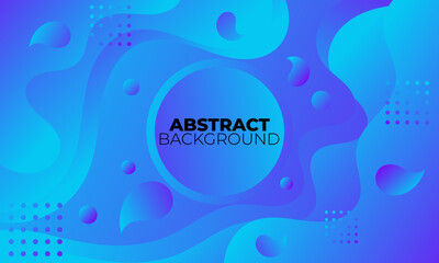 Liquid blue abstract background. Vector banner template for social media, web sites, Fluid wavy shapes. 