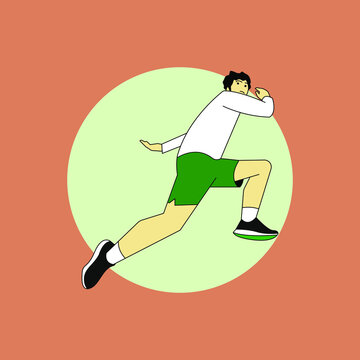 people jum and run lfat design illustration