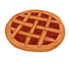 Digital image of a pie with berries. Isolated, on a white background.