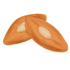 Digital image of pies with filling. Isolated, on a white background. © Veronika