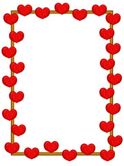 Digital image of a frame with hearts.