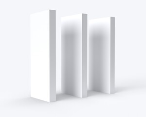 White abstract logo.Blinds in 3d perspective.