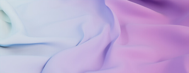 Purple and Pale Blue Fabric Wallpaper with Ripples. Multicolored Smooth Surface Texture.