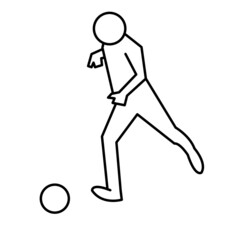 football player kick outline minimalism design