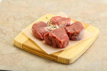 Raw pork tenderloin for cooking