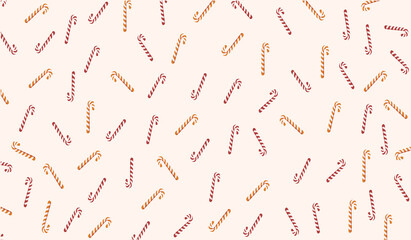 Design christmas pattern with candy cane for card, background, packing