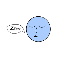 new emoji flat design illustration isolated sleep mood