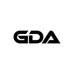 GDA letter logo design with white background in illustrator, vector logo modern alphabet font overlap style. calligraphy designs for logo, Poster, Invitation, etc.