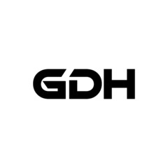 GDH letter logo design with white background in illustrator, vector logo modern alphabet font overlap style. calligraphy designs for logo, Poster, Invitation, etc.