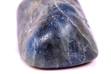 Macro mineral stone sapphire on white background