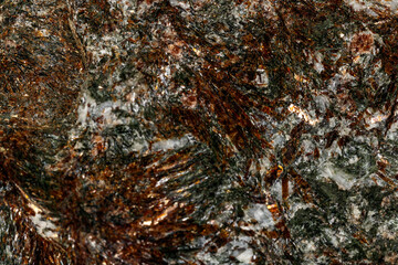 Macro mineral stone astrophyllite white background