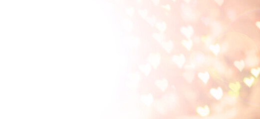 Abstract pink background  with heart bokeh.  Valentine's day concept.  Empty space for text