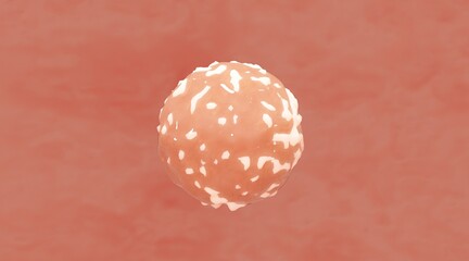 3D Three collagen bubble and Vitamin illustration isolated on blue background. 
concept skin care cosmetics solution. 3d rendering