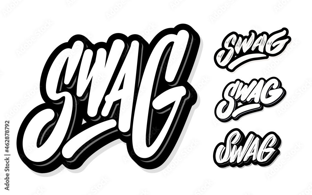 Wall mural SWAG. Vector handwritten lettering tags set.