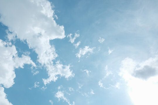 blurred peaceful natural blue sky clouds landscape background
