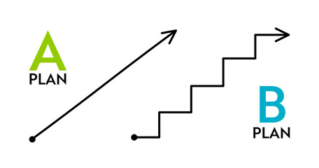 Different plan concept. Path A or B. Vector design elements for moder infographic.