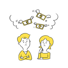 お金のことで困る若い夫婦