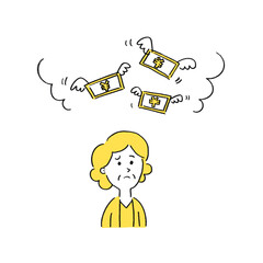 お金のことで困る中年女性