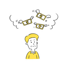 お金のことで困る中年男性