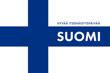 Fototapeta premium Independence day of Finland. (Finish: Hyvää Itsenäisyyspäivää, Suomi. Translation: Happy Independence Day, Finand.) December 6. Background, poster, card, wallpaper, banner